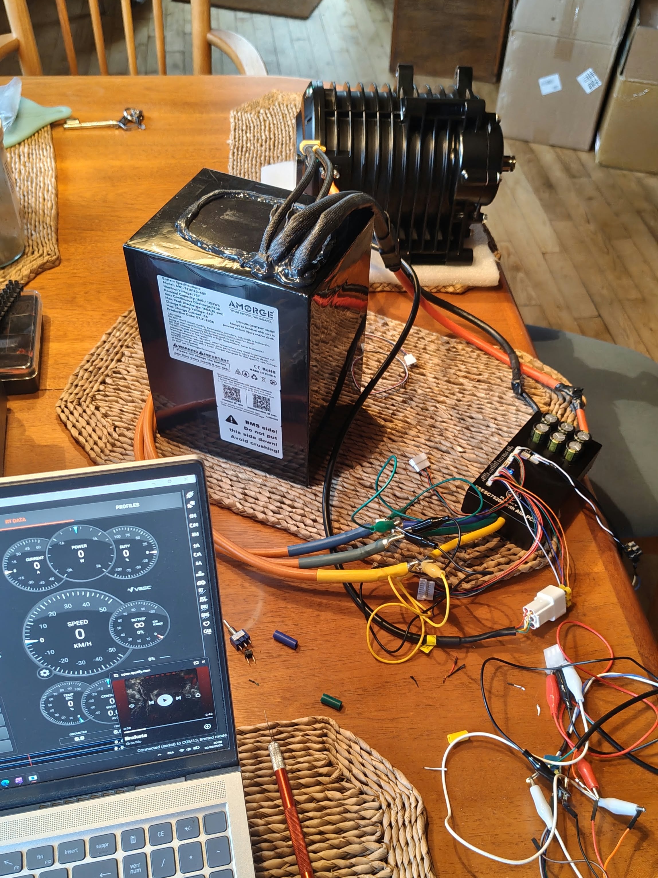Powertrain bench testing with VESC dashboard