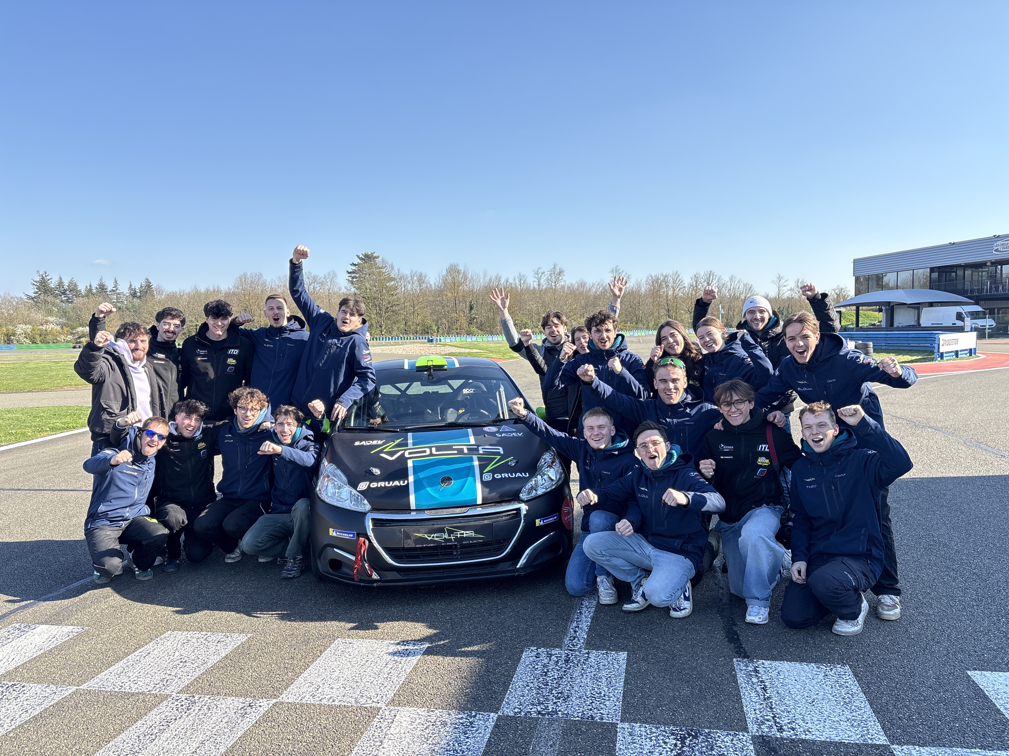 Volta EV racing car on track